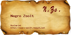 Negro Zsolt névjegykártya
